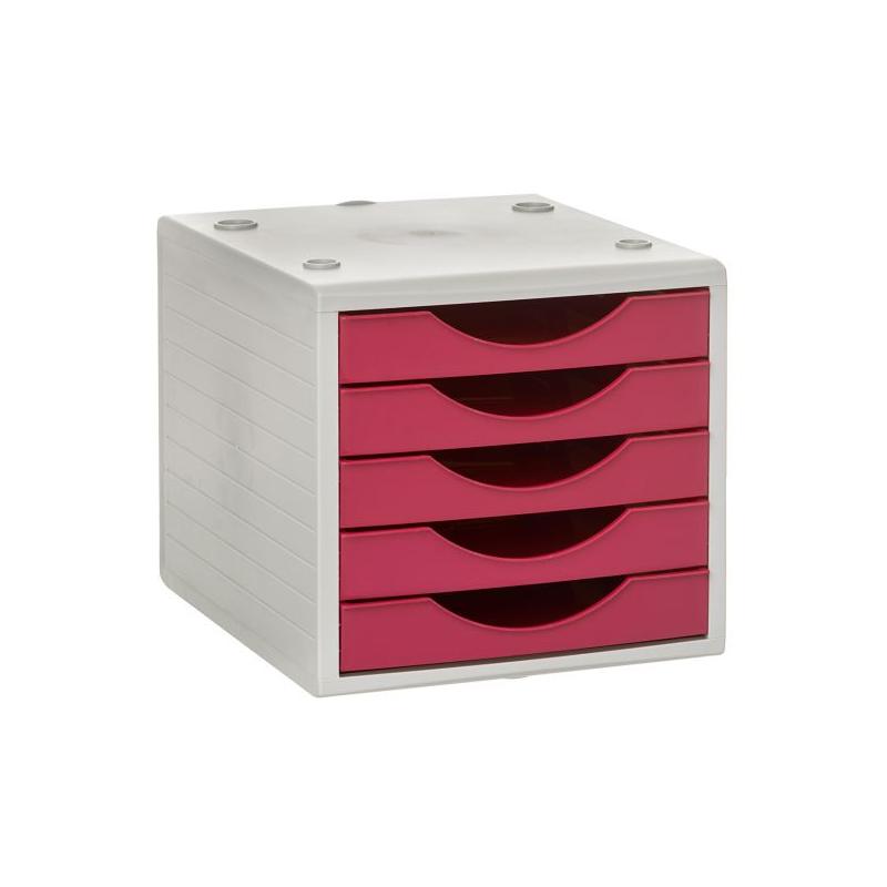 OfiElche-MODULOS-MODULO 5 CAJONES ARCHIVOTEC FUCSIA OPACO ARCH 2000