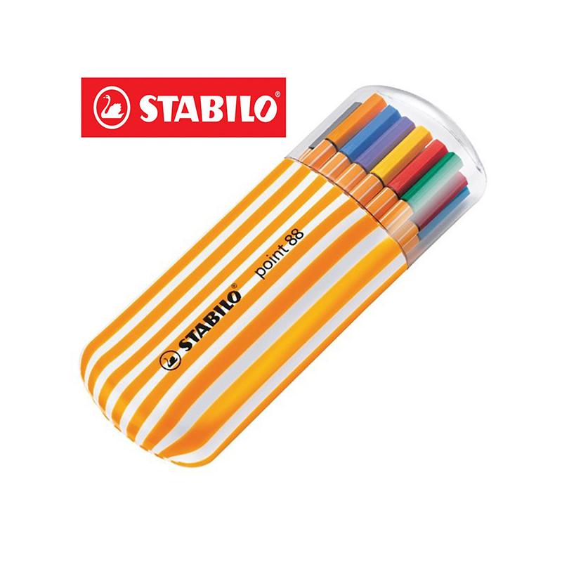 Rotulador punta fina STABILO point 88 - Estuche premium Zebrui con 20  colores