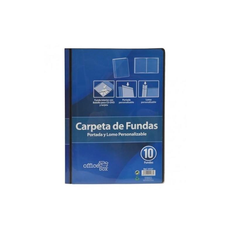 OfiElche-CARPETAS DE FUNDAS Y TARJETEROS-CARPETA 10 FUNDAS OFFICE BOX A4 NEGRO PORTADA PERS