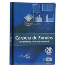 OfiElche-CARPETAS DE FUNDAS Y TARJETEROS-CARPETA 20 FUNDAS OFFICE BOX A4 NEGRO PORTADA PERS