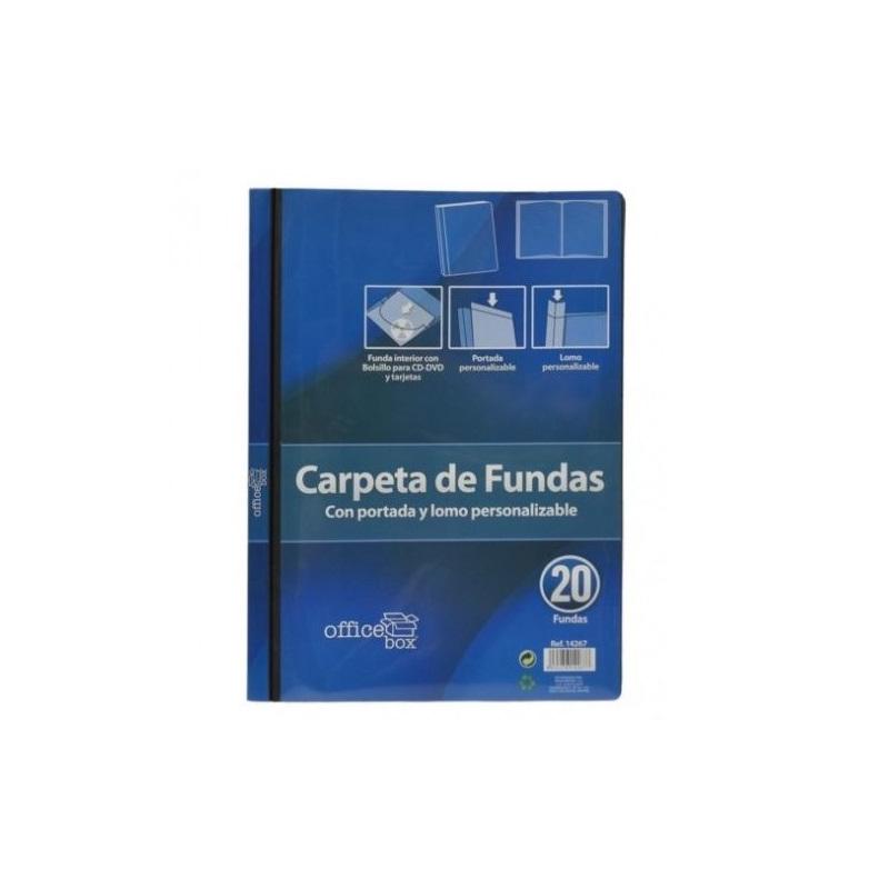 OfiElche-CARPETAS DE FUNDAS Y TARJETEROS-CARPETA 20 FUNDAS OFFICE BOX A4 NEGRO PORTADA PERS