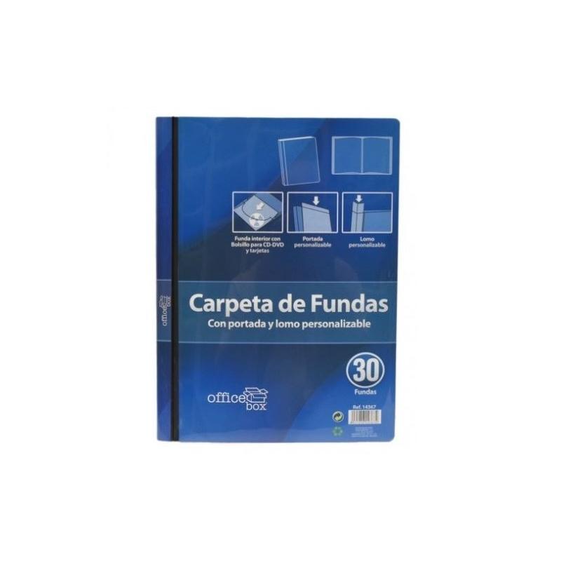 OfiElche-CARPETAS DE FUNDAS Y TARJETEROS-CARPETA 30 FUNDAS OFFICE BOX A4 NEGRO PORTADA PERS