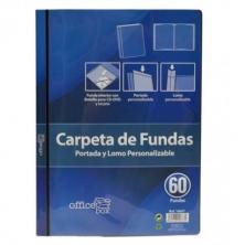 OfiElche-CARPETAS DE FUNDAS Y TARJETEROS-CARPETA 60 FUNDAS OFFICE BOX A4 NEGRO PORTADA PERS