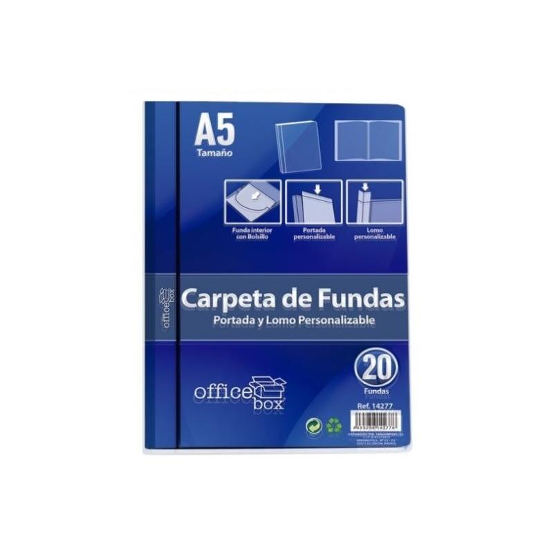 OfiElche-CARPETAS DE FUNDAS Y TARJETEROS-CARPETA OFFICE BOX 20 FUNDAS A5 NEGRO PERSONAL.