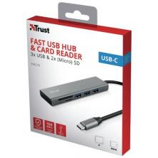 OfiElche-RATONES Y PERIFERICOS-Hub USB-C 3 Puertos USB-A + Lector de Tarjetas SD/MicroSD - Compatible con SDHC y SDXC